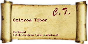 Czitrom Tibor névjegykártya
